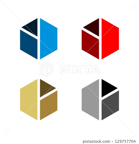 Colorful Hexagon Pieces Logo Template Illustration Design. Vector EPS 10. Colorful Hexagon Pieces Logo Template Illustration Design. Vector EPS 10. 129757704