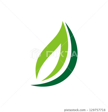 Natural Green Flame Logo Template Illustration Design. Vector EPS 10. Natural Green Flame Logo Template Illustration Design. Vector EPS 10. 129757718
