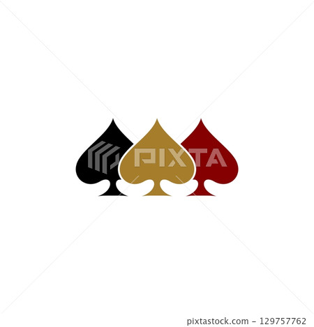 Spade Symbol Poker Card Logo Illustration Design. Vector EPS 10. 129757762