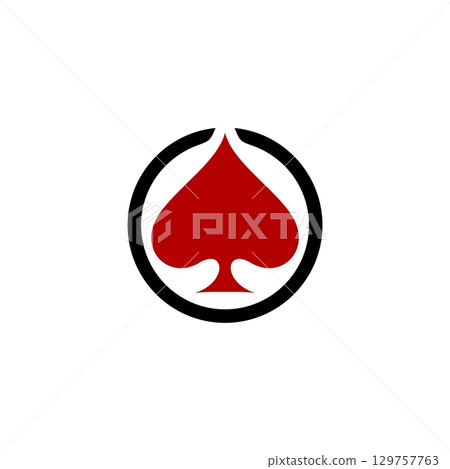 red spade poker logo template Illustration Design. Vector EPS 10. 129757763