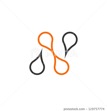 Drop Water N Letter Logo Template Illustration Design. Vector EPS 10. Drop Water N Letter Logo Template Illustration Design. Vector EPS 10. 129757774