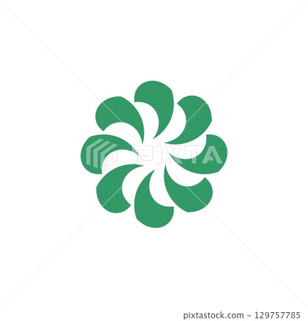 Green Flower Blossom Ornamental Logo Template Illustration Design. Vector EPS 10. Green Flower Blossom Ornamental Logo Template Illustration Design. Vector EPS 10. 129757785