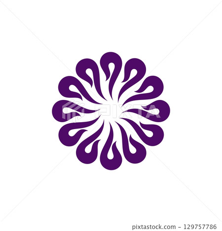 Blossom Purple Flower Ornamental Illustration Design. Vector EPS 10. Blossom Purple Flower Ornamental Illustration Design. Vector EPS 10. 129757786
