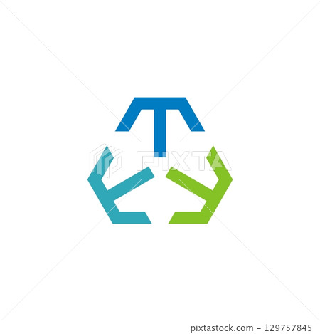 T Letter Triangle Arrows Logo Template Illustration Design. Vector EPS 10. 129757845