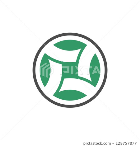Green Diamond Plaited Circle Logo Template Illustration Design. Vector EPS 10. Green Diamond Plaited Circle Logo Template Illustration Design. Vector EPS 10. 129757877