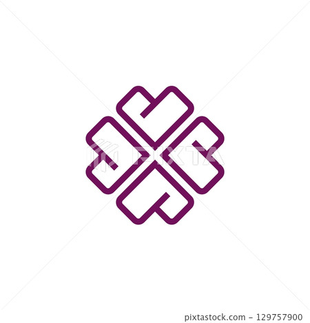 Four Heart Lines Logo Template Illustration Design. Vector EPS 10. 129757900