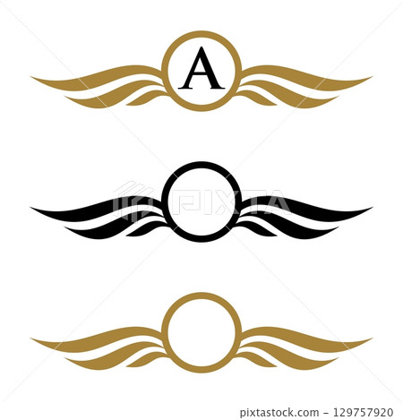 crest wing logo template Illustration Design. Vector EPS 10. crest wing logo template Illustration Design. Vector EPS 10. 129757920