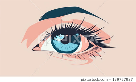 Colorful eye illustration in modern art style 129757987