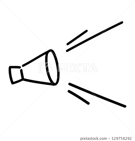 Handwritten megaphone icon. Cheering, cheering. 129758292