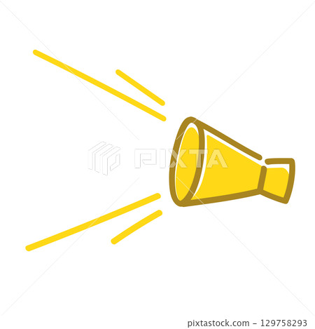 Handwritten megaphone icon. Cheering, cheering. Handwritten megaphone icon. Cheering, cheering. 129758293