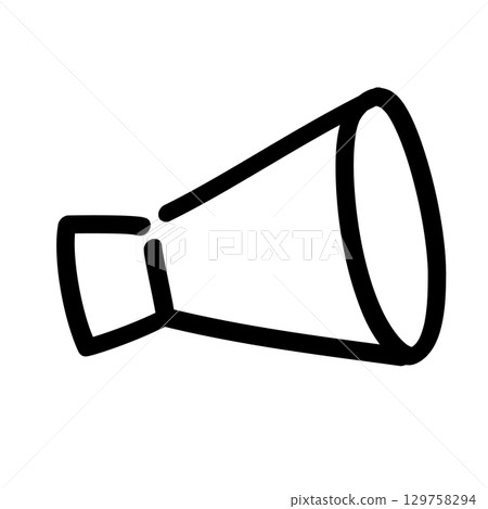 手寫的擴音器圖示。歡呼，歡呼。 129758294