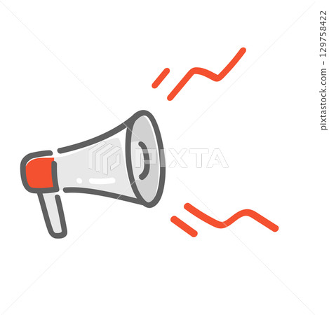 Hand drawn megaphone icon. Megaphone illustration. 129758422