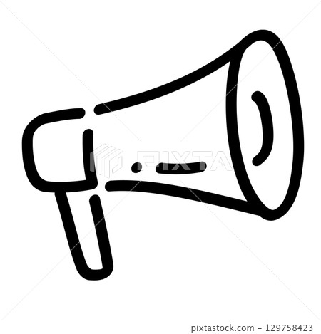 Hand drawn megaphone icon. Megaphone illustration. Hand drawn megaphone icon. Megaphone illustration. 129758423