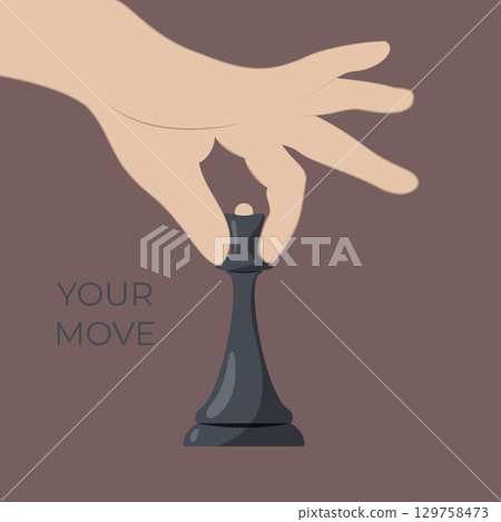 hand with chess queen 129758473