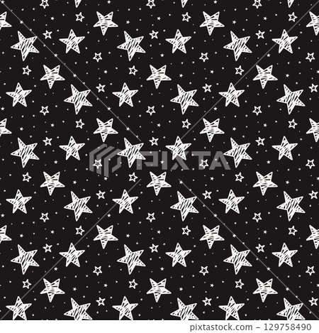 starry doodle pattern 129758490