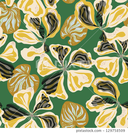 Abstract fantasy psychedelic vector seamless pattern wallpaper background Abstract fantasy psychedelic vector seamless pattern wallpaper background 129758509