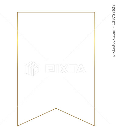 簡單的金色橫幅絲帶框架 簡單的金色橫幅絲帶框架 129758628