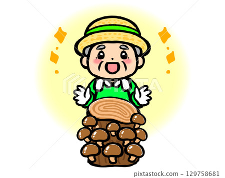 農民種植香菇的插圖材料2 129758681