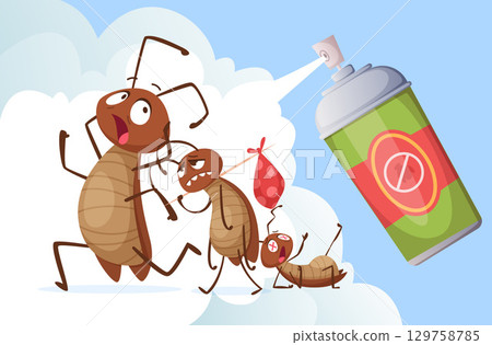 Cockroach baiting. domestic bad insects in cartoon style Cockroach baiting. domestic bad insects in cartoon style 129758785
