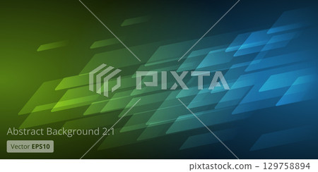 Green and blue abstract background with overlapping geometric shapes 129758894