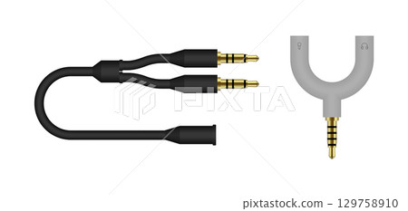 Audio splitter cable and headphone microphone adapter 129758910