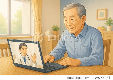 老人接受網路醫療 129758971