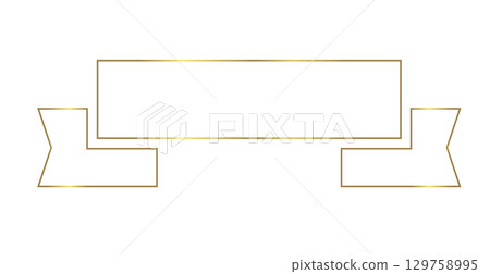 Simple and cute gold ribbon frame 129758995
