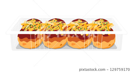 起司章魚燒正面圖 - 8個裝 - 食物包裝 129759170