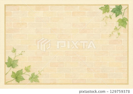 Background material ・ Ivy and brick wall 129759378