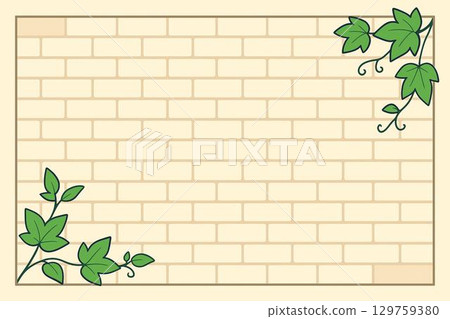 背景材料:常春藤和磚牆,動漫風格 背景材料:常春藤和磚牆,動漫風格 129759380
