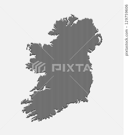 Abstract vector map Ireland, parallel grey lines Abstract vector map Ireland, parallel grey lines 129759606