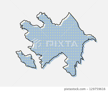 Vector map Azerbaijan from points, dotted template Vector map Azerbaijan from points, dotted template 129759616
