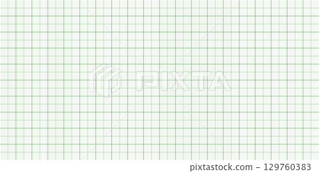 Sheet of graph paper with grid. Millimeter paper texture, geometric pattern. Green lined blank for drawing, studying, technical engineering or scale measurement. Vector illustration 129760383