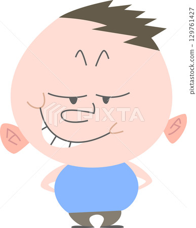 一個身材魁梧的男孩，背著胳膊，咧嘴笑著。沒有主線劇情。 129761427