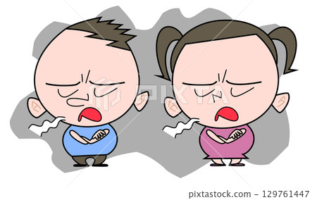 胖胖的男孩和女孩不滿地嘆了口氣 胖胖的男孩和女孩不滿地嘆了口氣 129761447