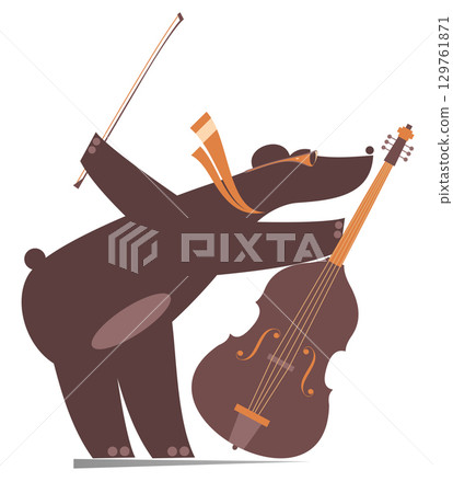 bear, cello, vector 129761871
