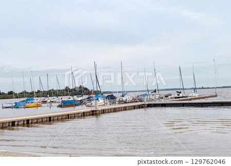 Parking and berth for pleasure yachts, place for rent, sports and recreation on the lake Parking and berth for pleasure yachts, place for rent, sports and recreation on the lake 129762046