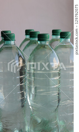 Full Plastic Bottles With Clear Drinking Water In Case Water Supply Shutdown Full Plastic Bottles With Clear Drinking Water In Case Water Supply Shutdown 129762075