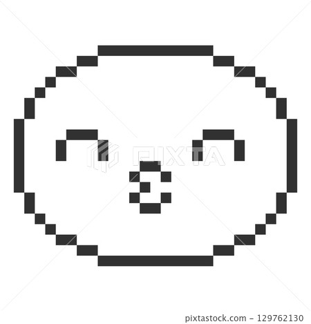 Happy kawaii emoji emoticon with kiss lips gesture pixel art, black outline enamored flirt face, 8 bit love expression Happy kawaii emoji emoticon with kiss lips gesture pixel art, black outline enamored flirt face, 8 bit love expression 129762130