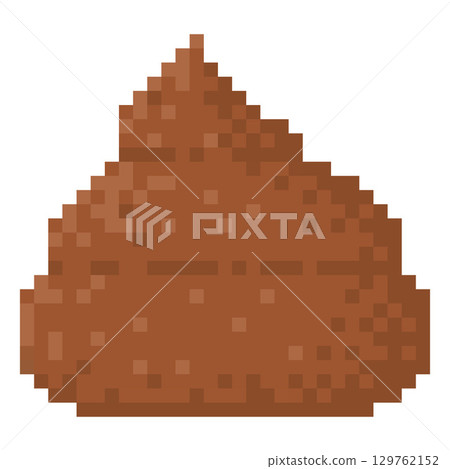 Cute poop emoji vector pixel art, pixelated poo turd, crap heap, cartoon poop excrement, vector 8 bit retro fecal shit 129762152