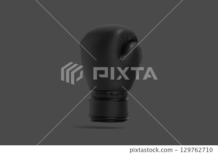 Blank black single boxing gloves mockup, dark background 129762710