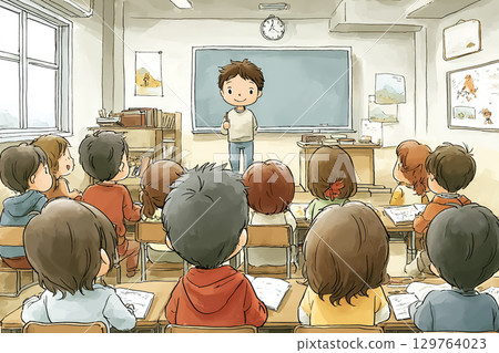 孩子們展示自己的藝術作品 129764023