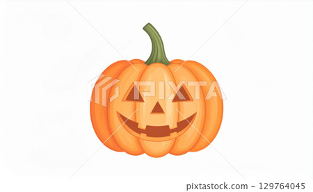 萬聖節南瓜燈水彩風格 129764045