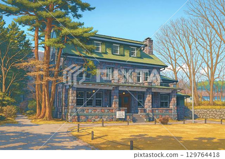 擁有自然景觀的石造西式宅邸 擁有自然景觀的石造西式宅邸 129764418