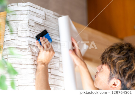 裝修、DIY、室內裝修、恐龍板、印刷裝飾膜安裝、橡膠刮刀 129764501