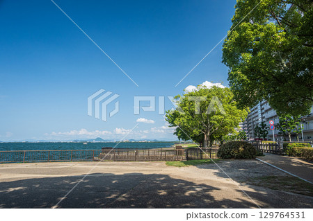 Summer scenery at Nagisa Park on the shores of Lake Biwa, Otsu City, Shiga Prefecture 129764531