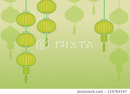 Asian-style lantern background illustration 129764547