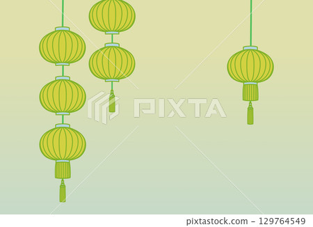 Asian-style lantern background illustration 129764549