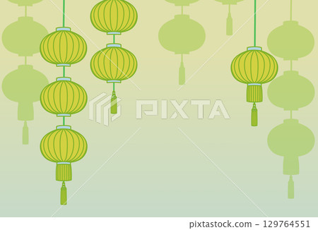 Asian-style lantern background illustration 129764551