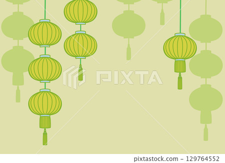 Asian-style lantern background illustration 129764552